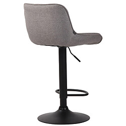 Decoshop26 Lot de 2 tabourets de bar chaises hautes en tissu gris coutures verticales support en métal noir 10_0004289 pas cher