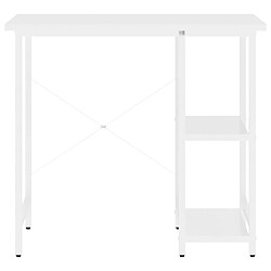 Helloshop26 Bureau table poste de travail meuble d'ordinateur informatique étude d'ordinateur 80 x 40 x 72 cm MDF et métal blanc 02_0023716