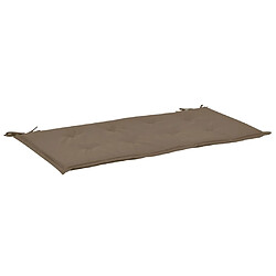 Decoshop26 Coussin de banc de jardin 100 % polyester imperméable taupe 100 x 50 x 3 cm DEC021749