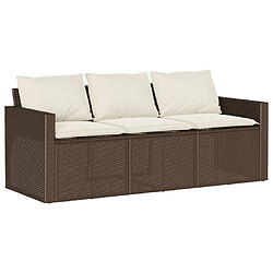 Avis vidaXL Ensemble à manger de jardin avec coussins 2 pcs marron rotin