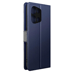 Avizar Étui pour Oppo Reno 8 5G Portefeuille Support Finition Striée Bleu Nuit / Gris