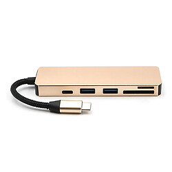 Adaptateur multi-port 5-en-1 USB C Hub avec 1 port USB 3.1 et 2 ports USB 3.0 Lecteur de carte SD TF pour appareils de type C1392