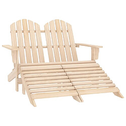 Maison Chic Chaise de jardin 2 places - Fauteuil d'extérieur Adirondack et repose-pied Sapin -MN40284