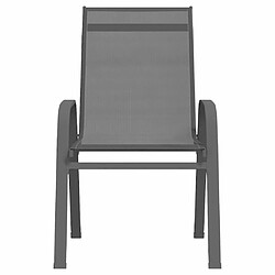 Avis Maison Chic Lot de 2 Chaises empilables de jardin - Fauteuil d'extérieur Gris Tissu textilène -MN28597