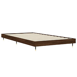 Maison Chic Lit adulte - Lit simple Cadre de lit,Structure du lit Contemporain chêne marron 100x200 cm bois d'ingénierie -MN88967 pas cher