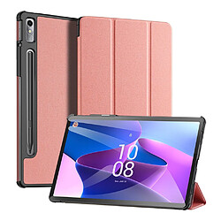 Etui en PU DUX DUCIS anti-rayures, fonction d'éveil/veille automatique avec support pour votre Lenovo Tab P11 Pro Gen 2 - rose