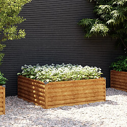 Maison Chic Jardinière,Lit surélevé de jardin - Bac à fleurs - pot de fleur 100x100x36 cm acier corten -GKD91338