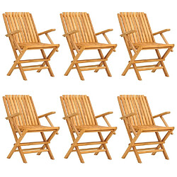 Maison Chic Lot de 6 Chaises de jardin,Fauteuil d'extérieur pliantes 61x67x90 cm bois massif teck -MN78290