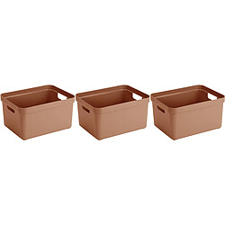 Sunware Boite de rangement Sigma home Box 32 L (Lot de 3) terracotta.