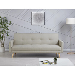 Concept Usine Canapé scandinave convertible 3 places en tissu beige WOODEN