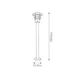 Elstead Lighting Borne de jardin Helsingor Acier inoxydable,verre transparent Noir