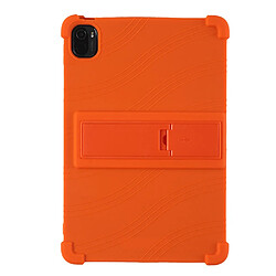 Coque en silicone quatre coins renforcés avec béquille orange pour votre Xiaomi Pad 5/Pad 5 Pro