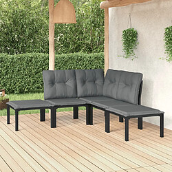 Maison Chic Salon de jardin 5 pcs - Table et chaises d'extérieur - Mobilier/Meubles de jardin Moderne noir et gris résine tressée -MN64045