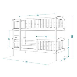 Acheter Kids Literie Lit Superposé Leo 90x190 Blanc - blanc Livré avec sommiers