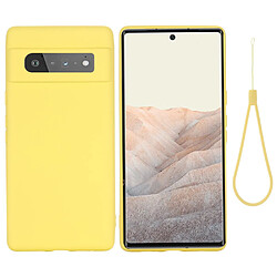 Coque en silicone, antichoc avec sangle jaune pour votre Google Pixel 6 Pro