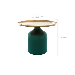 Rendez Vous Deco Table d'appoint Lyne verte et doré D49 cm