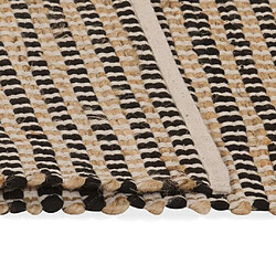 Acheter vidaXL Tapis tissé à la main Jute Tissu 120 x 180 cm Naturel et noir