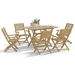 vidaXL Ensemble à manger de jardin 7 pcs Bois d'acacia solide