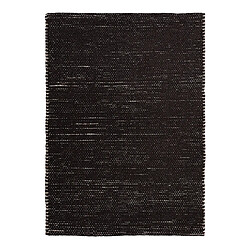 Thedecofactory ROSTYLE - Tapis artisanal en jute et coton chenille noir 120x170 