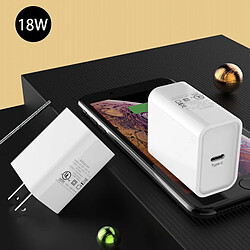 Avis Adaptateur De Bloc De Chargeur Mural USB-C à Un Port 18W Blanc Pour Téléphones Prise Américaine