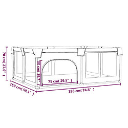 vidaXL Parc pour bébé avec 2 portes Gris foncé Tissu Oxford pas cher