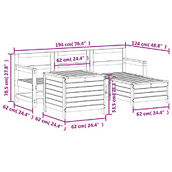 Acheter vidaXL Salon de jardin 5 pcs bois de pin imprégné