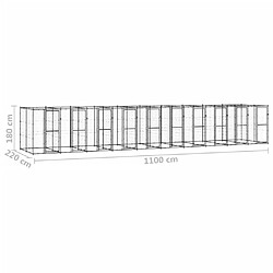 vidaXL Chenil d'extérieur pour chiens Acier 24,2 m² pas cher