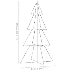 vidaXL Arbre de Noël cône 360 LED d'intérieur/d'extérieur 143x250 cm pas cher