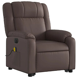 Avis Maison Chic Fauteuil Relax pour salon, Fauteuil inclinable de massage électrique marron similicuir -GKD21870