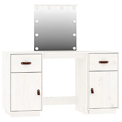 Helloshop26 Ensemble de coiffeuse avec led 135 x 50 x 135 cm bois de pin solide blanc 02_0006218