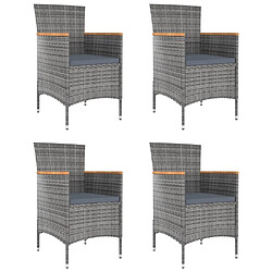 Maison Chic Lot de 4 Chaises de salle à manger de jardin - Fauteuil d'extérieur Résine tressée Gris -MN33905