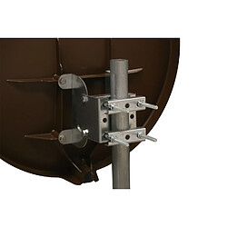 Antenne Parabole Fibre SMC 60 cm Marron WORLDSAT + LNB Twin 0,1 dB Full HD 1080p 4K Ultra HD + 4 Fiches F Or - Visserie en Inox