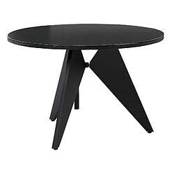 Beliani Table de jardin Verre Noir OLMETTO