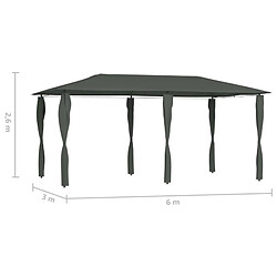 Acheter Vidaxl lvédère à revêtement de poteaux 3x6x2,6 m Anthracite 160 g/m²