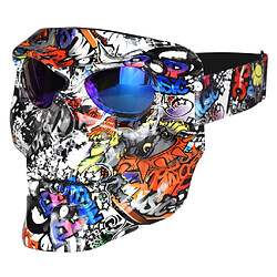 Avis Nouvelle moto lunettes de masque de crâne de motocross couleur + lunettes bleu