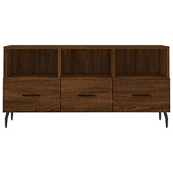 Maison Chic Meuble TV scandinave - Banc TV pour salon chêne marron 102x36x50 cm bois d'ingénierie -MN96878 pas cher