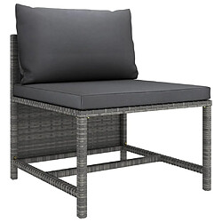 Acheter Maison Chic Salon de jardin 9 pcs + coussins - Mobilier/Meubles de jardin - Table et chaises d'extérieur Résine tressée Gris -MN81452