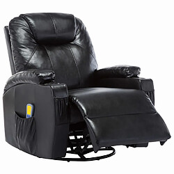 Acheter Maison Chic Fauteuil à bascule de massage,Fauteuil pour relax Noir Similicuir -MN23814