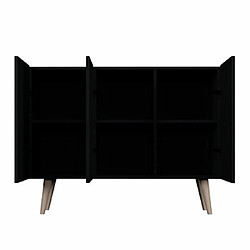 Acheter Mes Buffet 3 portes 120x39,9x95,5 cm noir et naturel - CISKO