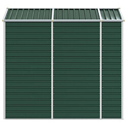 Helloshop26 Abri de jardin cabane cabanon maison de stockage remise extérieur hangar outils robuste 191 x 215 x 198 cm acier galvanisé vert 02_0022348 pas cher