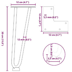 vidaXL Pieds de table en forme d'épingle à cheveux 4 pcs anthracite pas cher