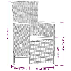 vidaXL Ensemble à manger de jardin avec coussins 9 pcs noir pas cher