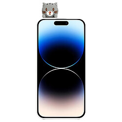 Coque en silicone Motif de dessin animé 3D, anti-chutte, anti-goutte pour votre iPhone 14 Pro - chat noir