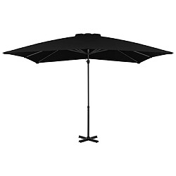 Maison Chic Parasol Jardin | Parasol déporté et mat en aluminium Noir 250x250 cm - GKD85967