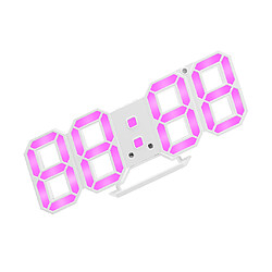 3d digital led nuit horloge murale alarme montre affichage température dateusb rose