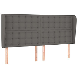 vidaXL Tête de lit avec oreilles Gris 163x23x118/128 cm Similicuir