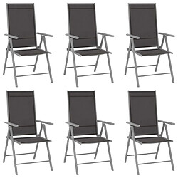 Salle à dîner de jardin 7 pcs,Table et chaise à manger Aluminium Argenté et noir -MN78410