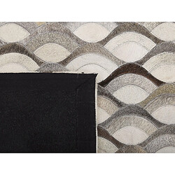 Beliani Tapis patchwork en cuir marron et beige 160 x 230 cm KIRCA pas cher