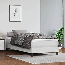 vidaXL Sommier à lattes de lit avec matelas Blanc 80x200 cm Similicuir