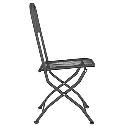 Maison Chic Lot de 4 Chaises pliables de jardin - Fauteuil d'extérieur Maille métallique Anthracite -MN31606 pas cher